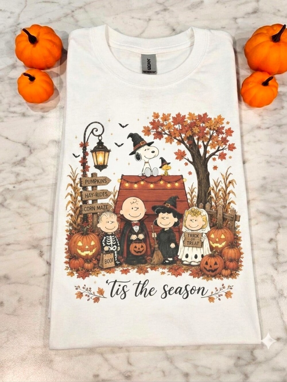 Fall shirt snoopy And Friends cute popular Halloween short sleeve Tshirt